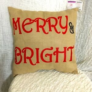 NWT Merry & Bright Christmas Accent Pillow